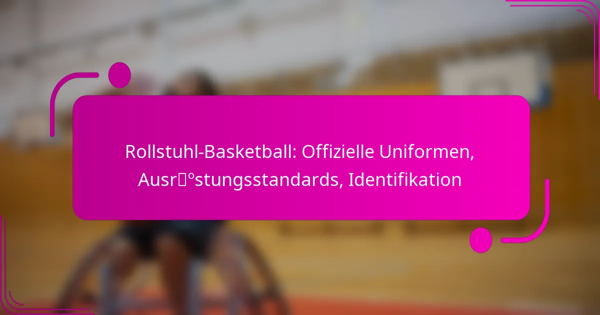 Rollstuhl-Basketball: Offizielle Uniformen, Ausrüstungsstandards, Identifikation