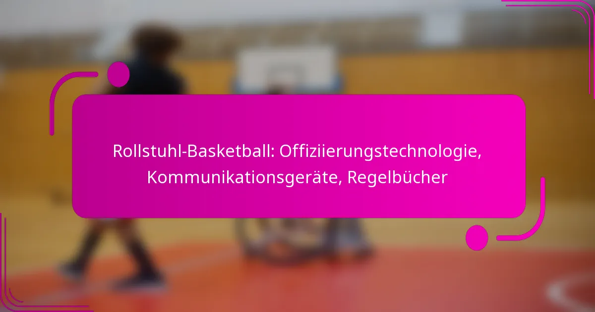 Rollstuhl-Basketball: Offiziierungstechnologie, Kommunikationsgeräte, Regelbücher