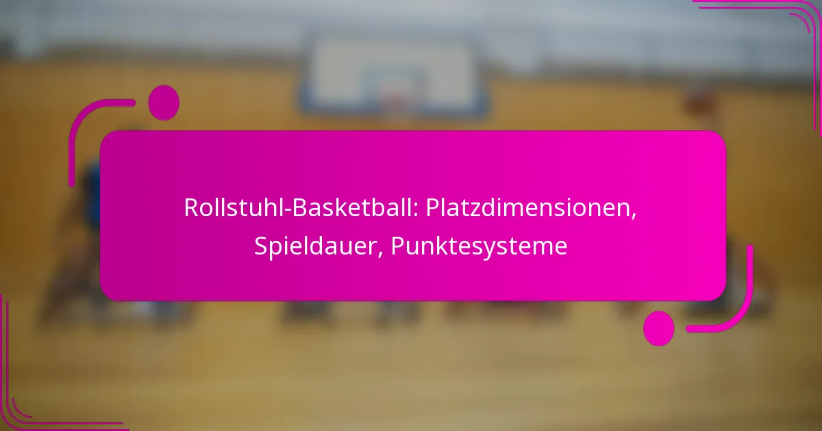 Rollstuhl-Basketball: Platzdimensionen, Spieldauer, Punktesysteme