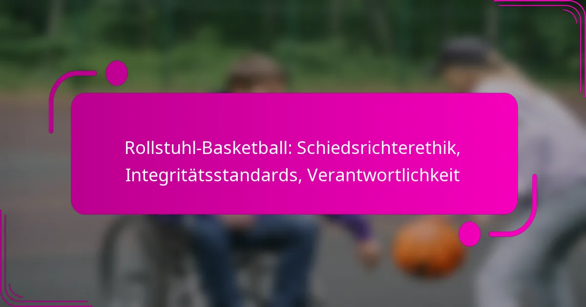 Rollstuhl-Basketball: Schiedsrichterethik, Integritätsstandards, Verantwortlichkeit