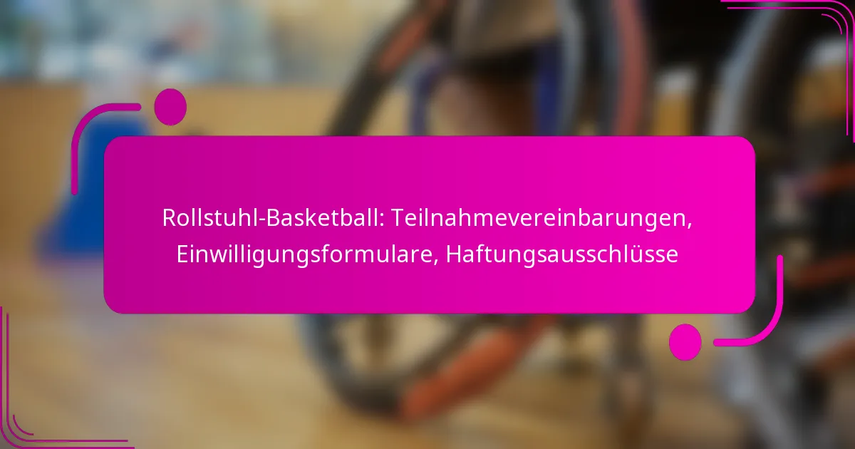 Rollstuhl-Basketball: Teilnahmevereinbarungen, Einwilligungsformulare, Haftungsausschlüsse