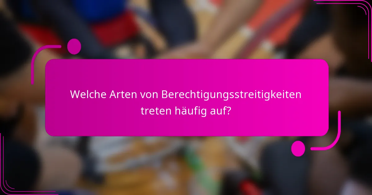 Welche Arten von Berechtigungsstreitigkeiten treten häufig auf?