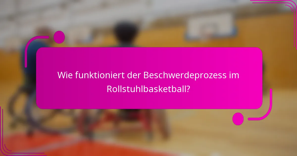 Wie funktioniert der Beschwerdeprozess im Rollstuhlbasketball?